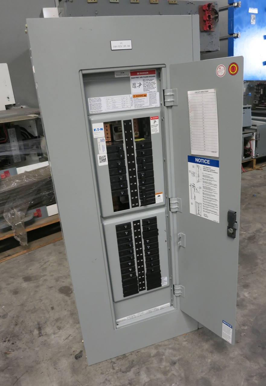 Image of Eaton 225A 208/120V PRL1a Breaker Panel Board MLO 3PH 4W 225 Amp 208V Pow-R-Line