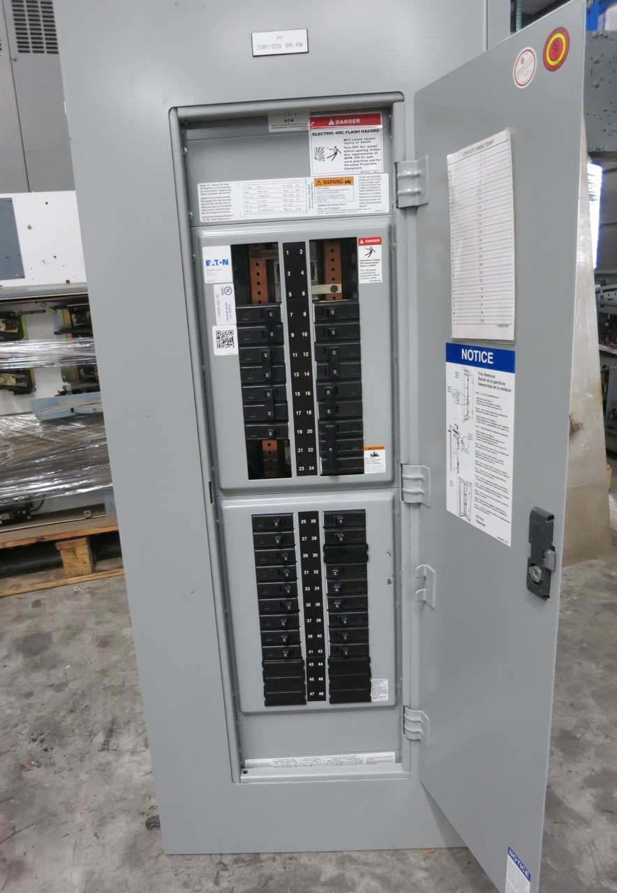 Eaton 225A 208/120V PRL1a Breaker Panel Board MLO 3PH 4W 225 Amp 208V Pow-R-Line (DW7415-2)