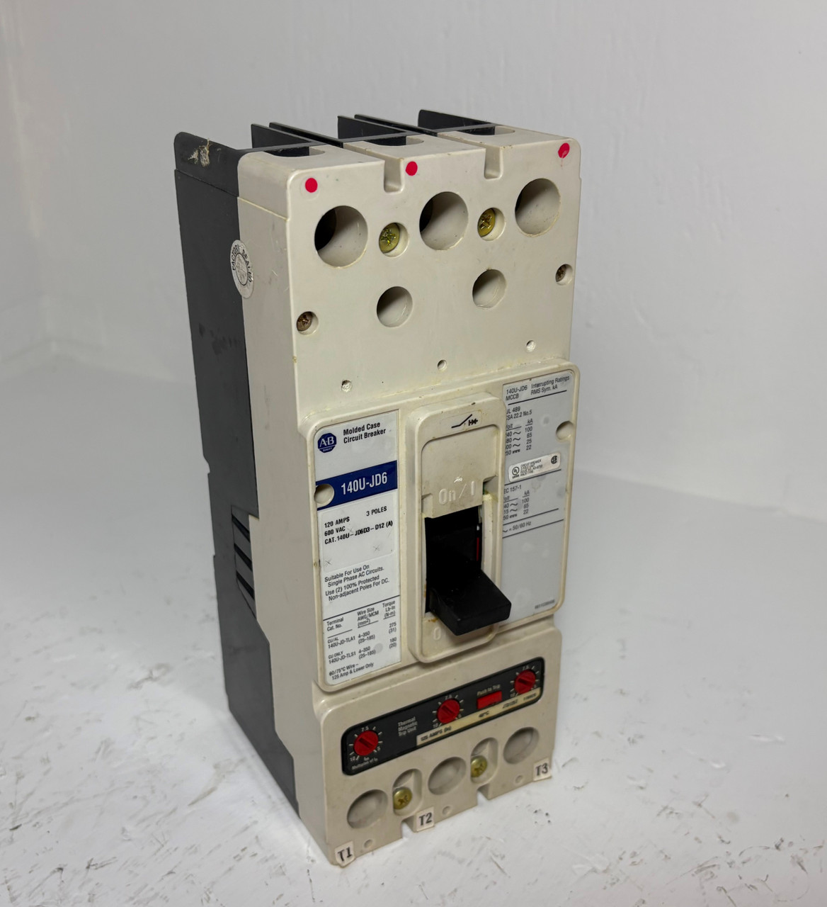 Image of Allen Bradley 140U-JD6 125A Circuit Breaker 480/600V 3P 140U-JD6D3-D12 125 Amp