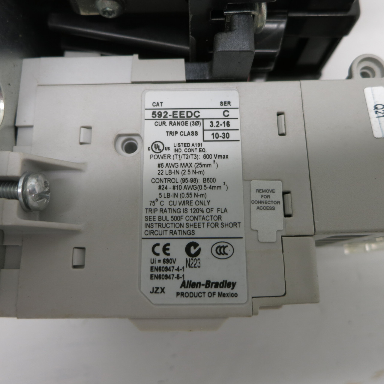 Allen Bradley 509-BOD-XXX NEMA Size 1 Starter E1-Plus Ser B 120V Coil 592-EEDC (AH0617-3)