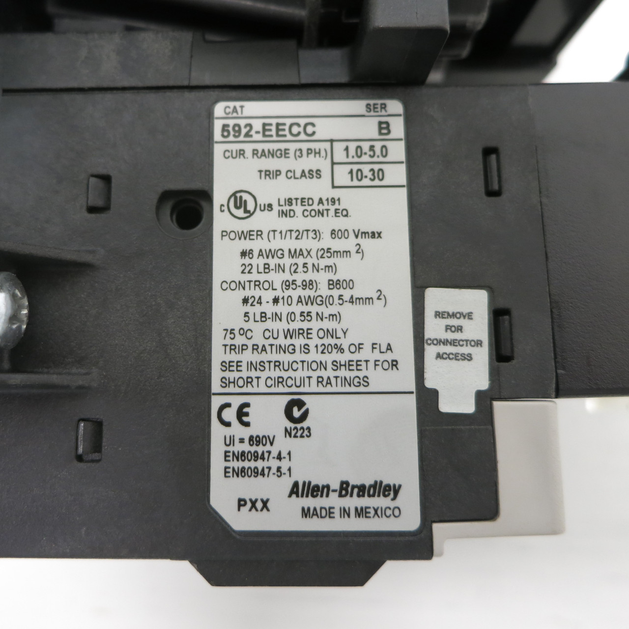 Allen Bradley 509-BOD-XXX NEMA Size 1 Starter E1-Plus Ser B 120V Coil 592-EECC (AH0616-7)