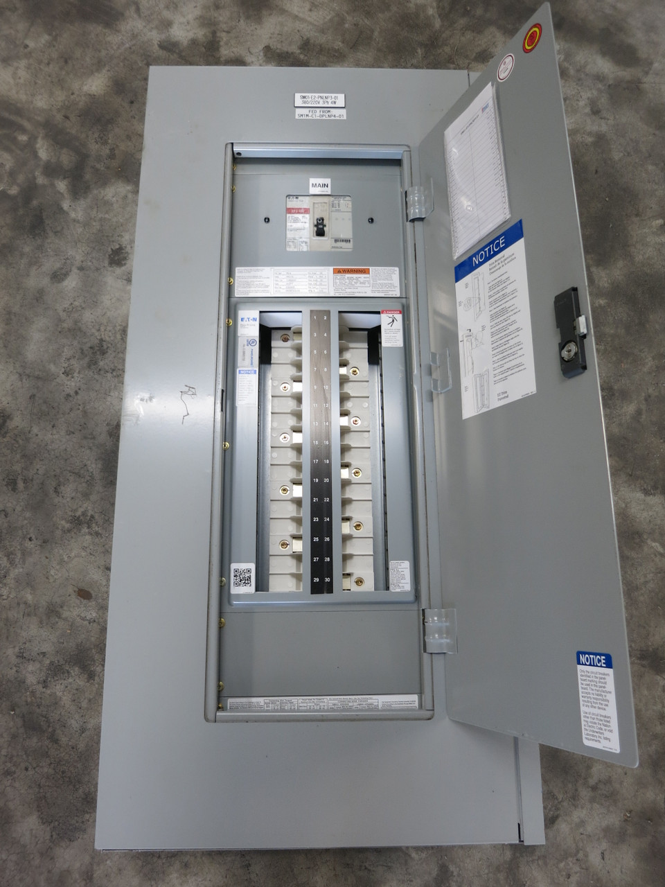 Eaton PRL-2a 100A 360/210V Main Breaker Panel Board 3PH 4W 100 Amp HFD3100BP10 (DW7453-3)