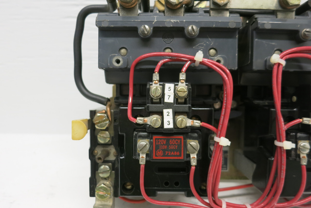 Allen Bradley 705-COD Size 2 Reversing Starter 120V 72A86 Coil 705-C0D 25HP A-B (AH0648-1)