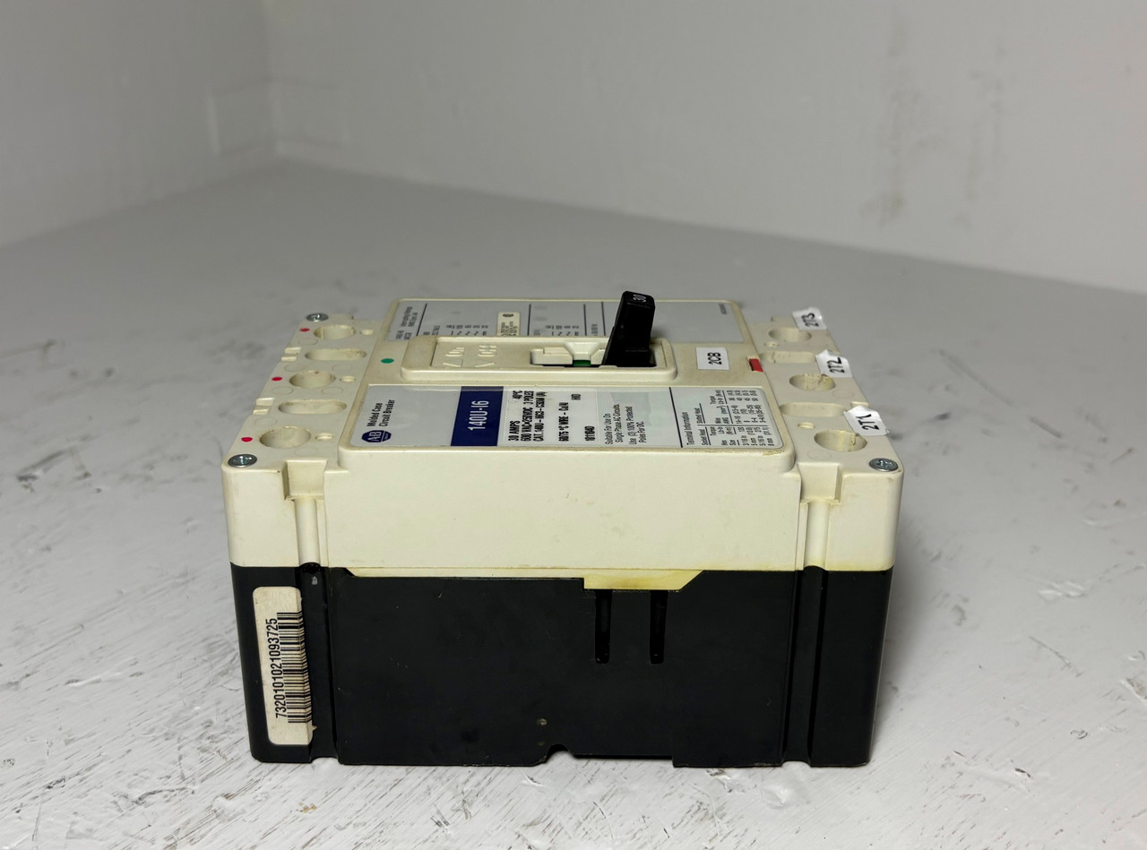 Allen Bradley 140U-I6C3-C30M (A) 30A Circuit Breaker 600V 3P 140U-I6 30 Amp (EM5595-1)