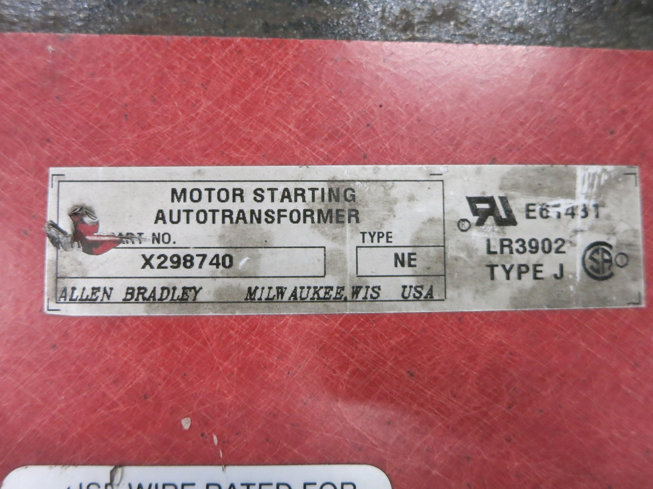 Allen Bradley X298740 200 HP 480V Motor Starting Autotransformer Type NE 480 VAC (DW7470-1)