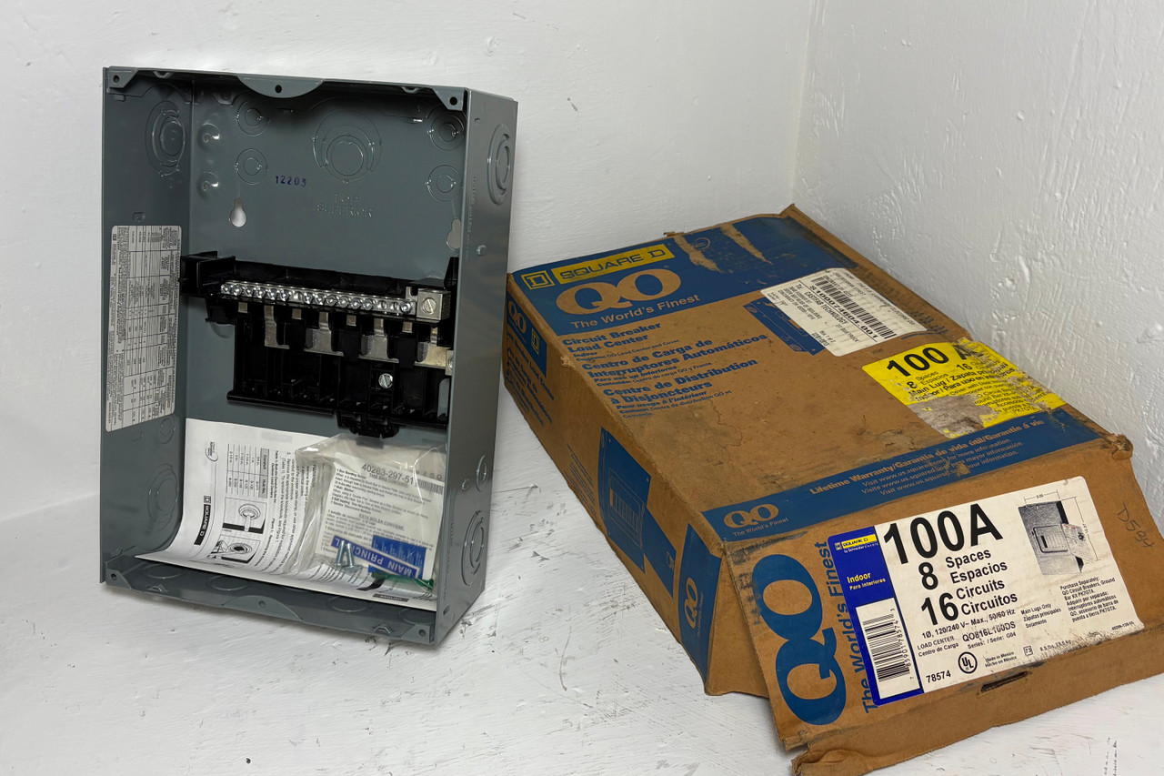 NEW Square D QO816L100DS QO Load Center 16 Circuits 1PH MLO 13" 240V 3PH 3W NIB (EM5607-4)