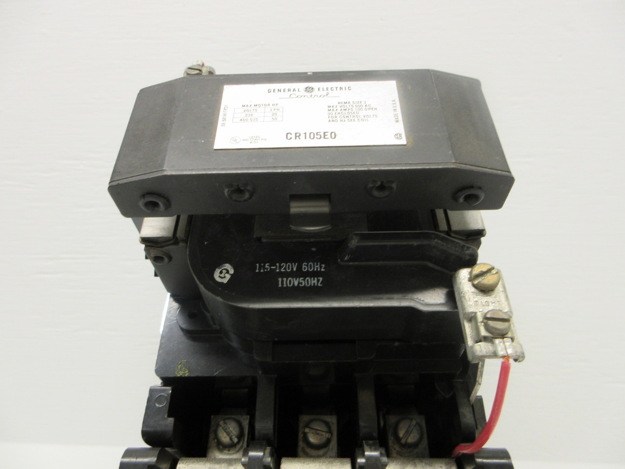 GE CR105E0 Size 3 Motor Starter 600VAC 90A 120V Coil 50HP CR105EO 600V 90 Amp 3P (AH0676-1)