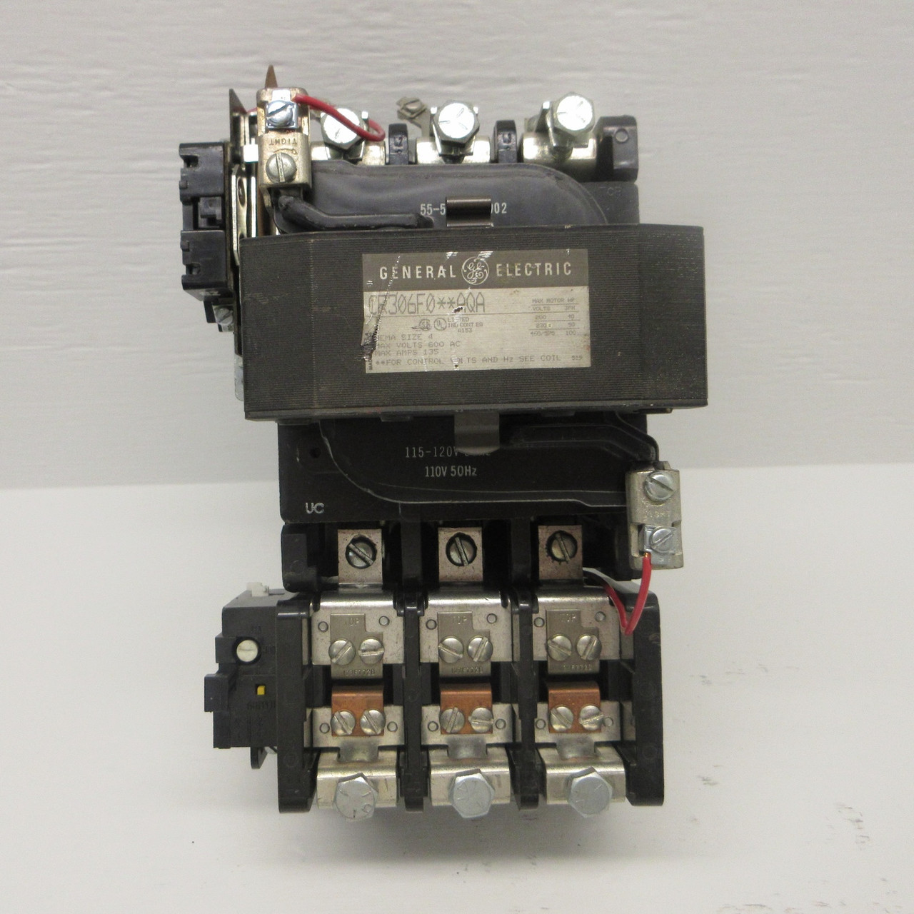 GE CR306F0**AQA Size 4 Motor Starter 600VAC 135A 120V Coil 100HP CR306FO**AQA GE (AH0675-1)