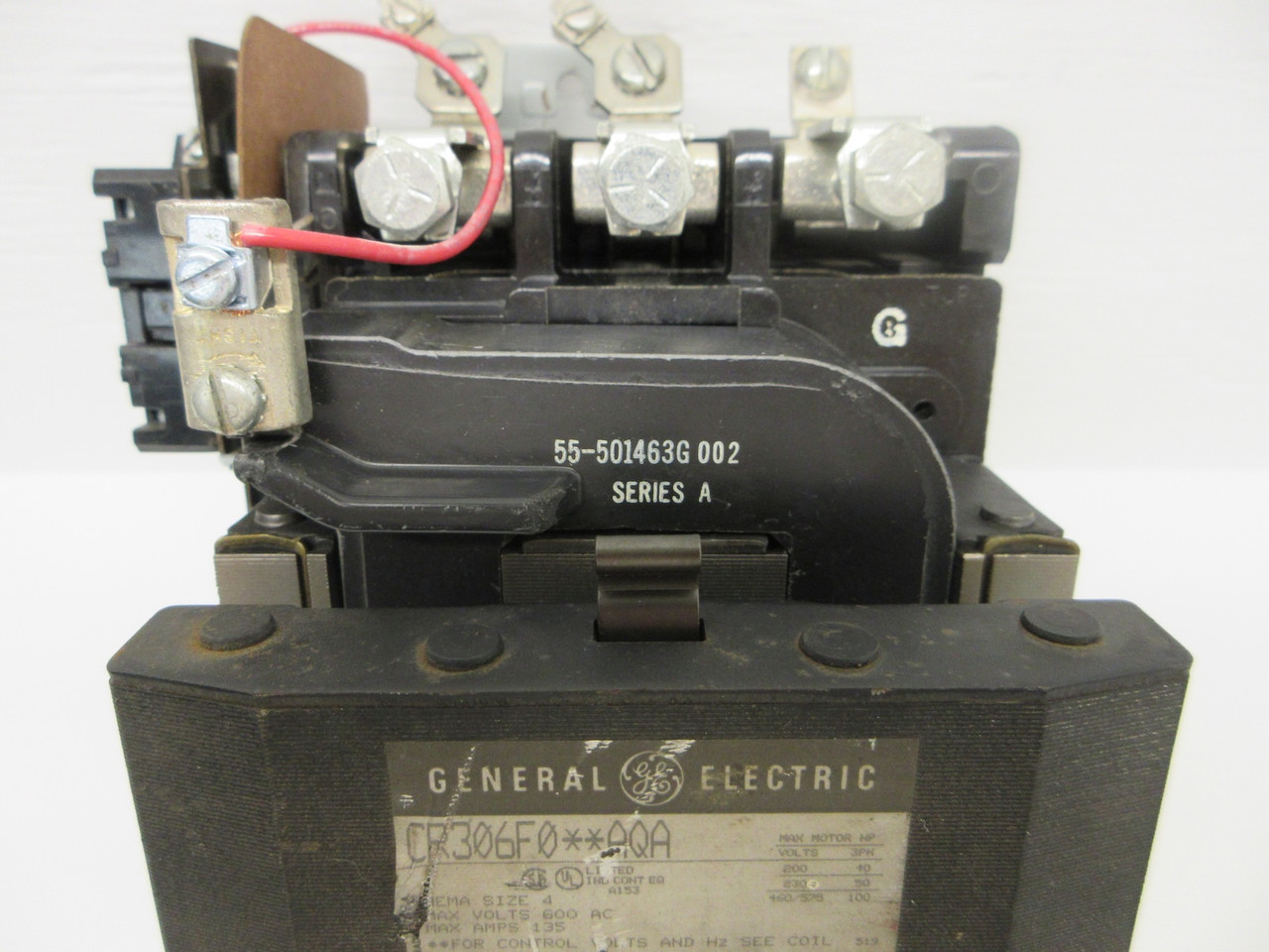 GE CR306F0**AQA Size 4 Motor Starter 600VAC 135A 120V Coil 100HP CR306FO**AQA GE (AH0675-1)