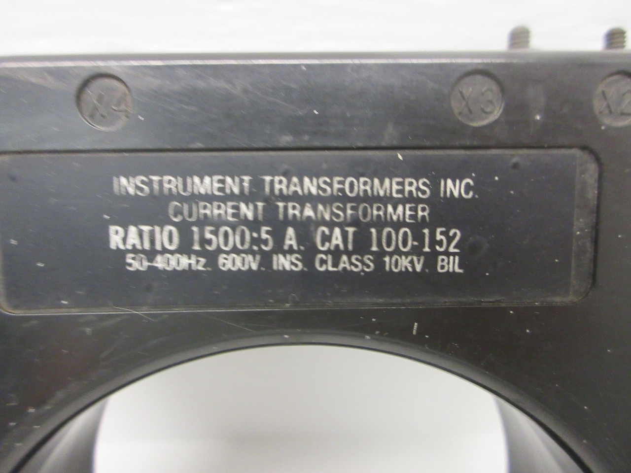 Instrument Transformers Inc ITI 100-152 1500:5 A Current Transformer CT 50-400Hz (AH0690-3)