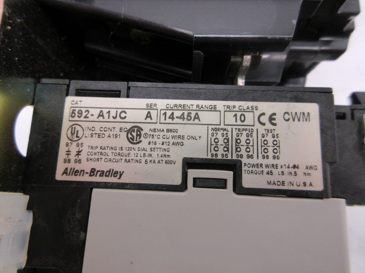 Allen Bradley 509-COD-XXX NEMA Size 2 Starter SMP-1 CC236 Coil 592-A1JC 509-C0D (AH0691-1)
