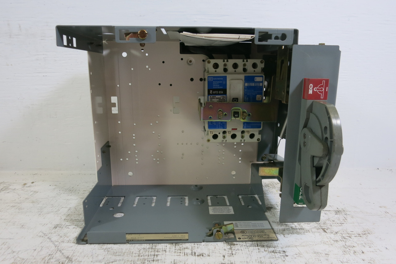 Allen Bradley 2100 Centerline 40A Breaker Feeder 12" MCC Bucket 40 Amp HFD3040L (BJ1039-1)