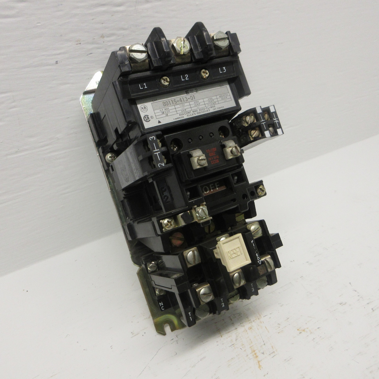 Allen Bradley 80115-413-01 Size 2 Motor Starter 120V Coil CC236 25HP 45A 600VAC (AH0697-1)