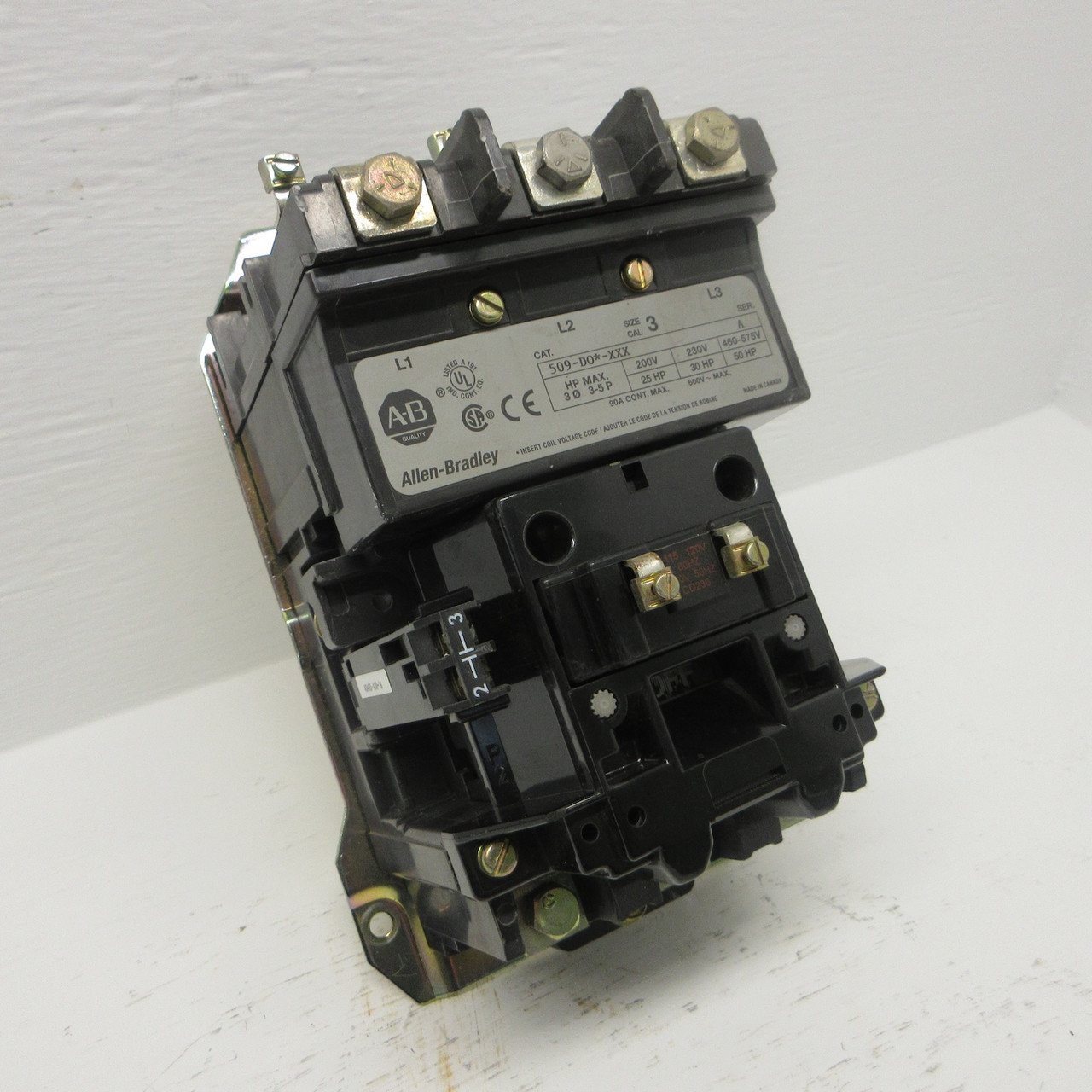 Image of Allen Bradley 509-DO*-XXX Size 3 Motor Contactor 120V Coil 90A 50HP 509-D0*-XXX