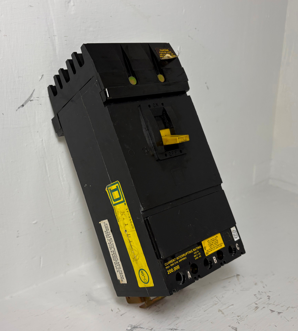 Square D I-Line IF34020 20A Circuit Breaker Type IF 3 Pole 200k @ 480 VAC 20 Amp (EM5621-2)
