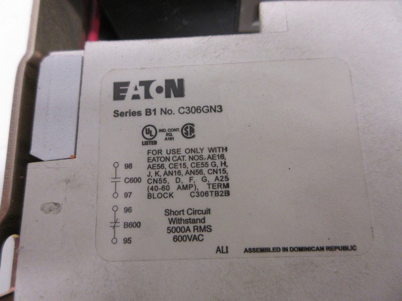 Eaton Cutler Hammer AN56GN0 Size 2 Reversing Starter 120V Coil w/ C306GN3 Relay (AH0704-1)