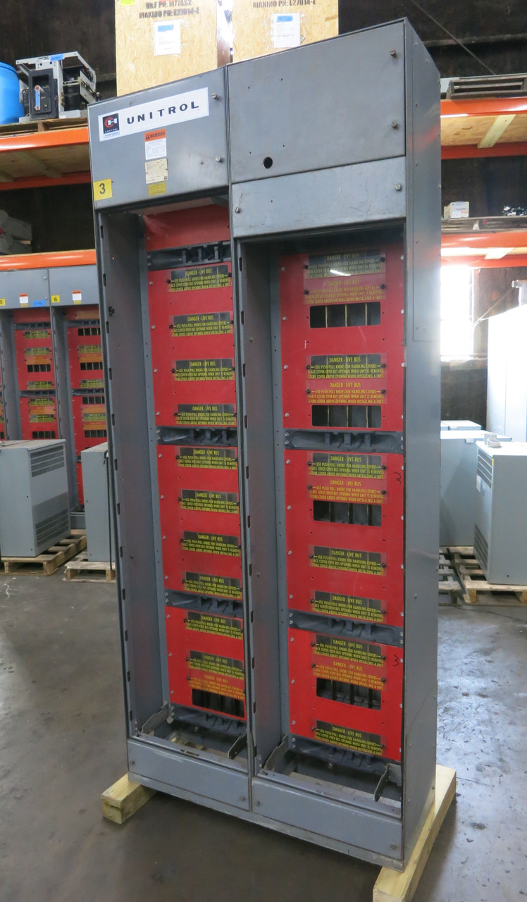 F10 Unitrol 600/400A 480V 2x Section MCC Motor Control Center 600A 400 Amp Lugs (DW7482-1)