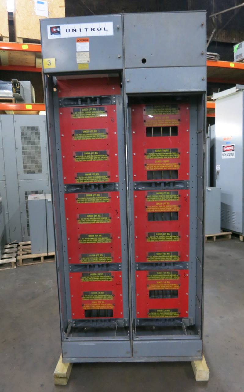 F10 Unitrol 600/400A 480V 2x Section MCC Motor Control Center 600A 400 Amp Lugs (DW7482-1)