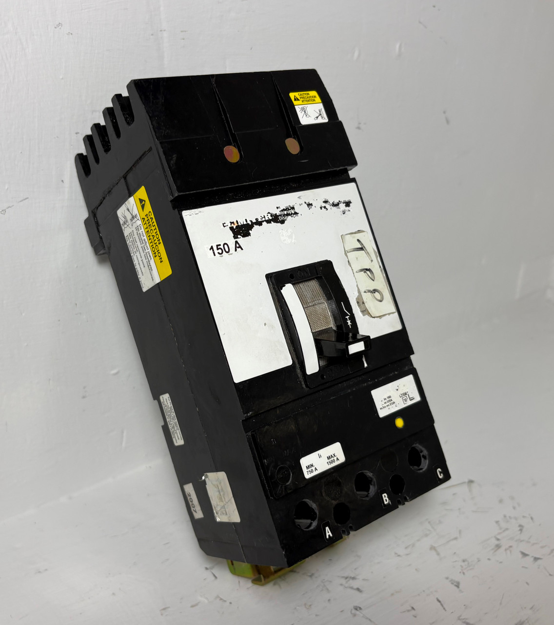 Square D I-Line KI36150 150A I-Limiter Circuit Breaker 600V 3P 150 Amp bad label (EM5628-1)