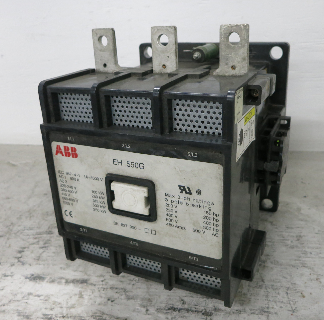 Image of ABB EH550G-PRL11 Motor Contactor EH550G 800A 400 HP @ 480V 110 VDC Coil SK827