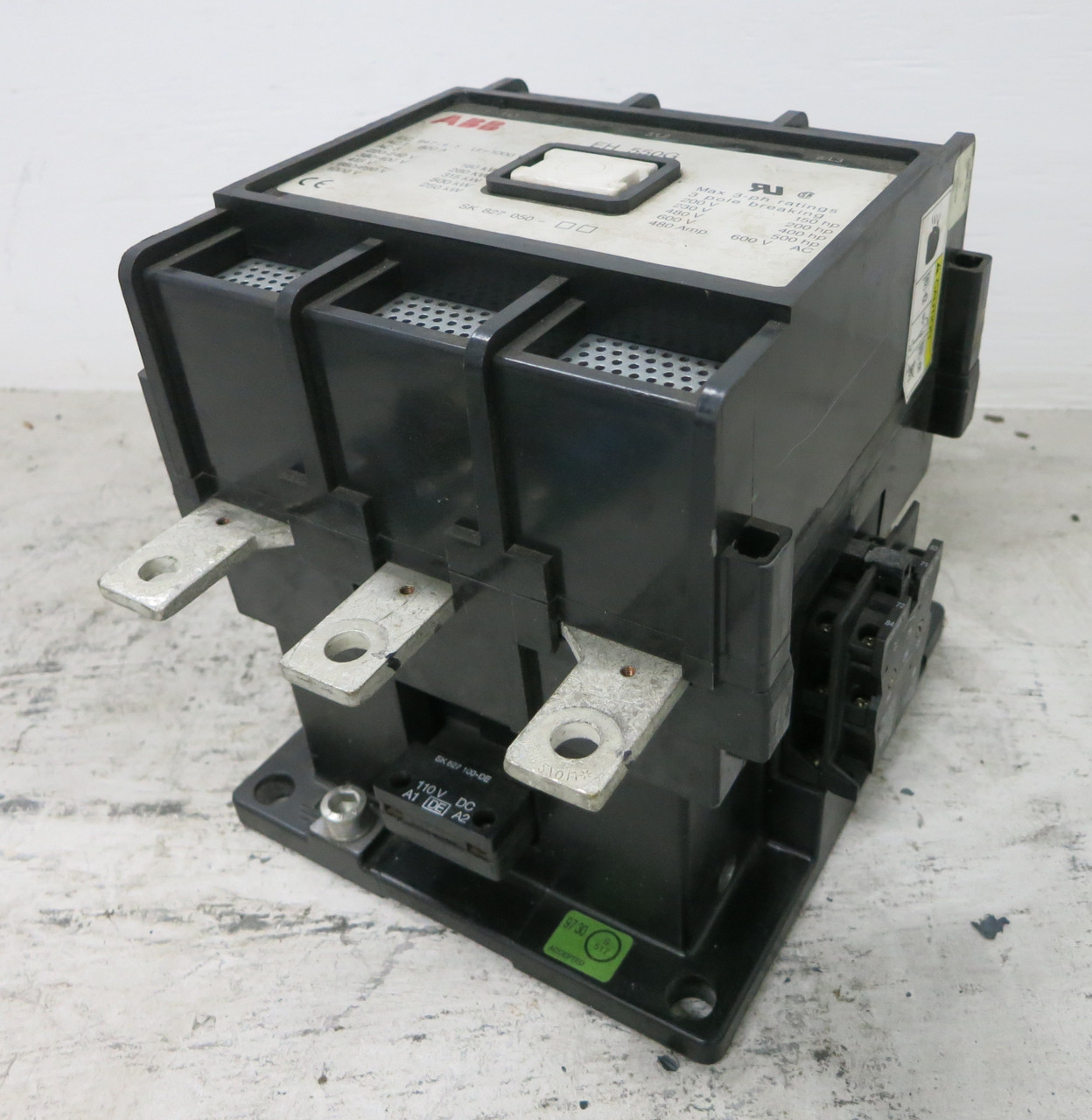 ABB EH550G-PRL11 Motor Contactor EH550G 800A 400 HP @ 480V 110 VDC Coil SK827 (DW7485-1)
