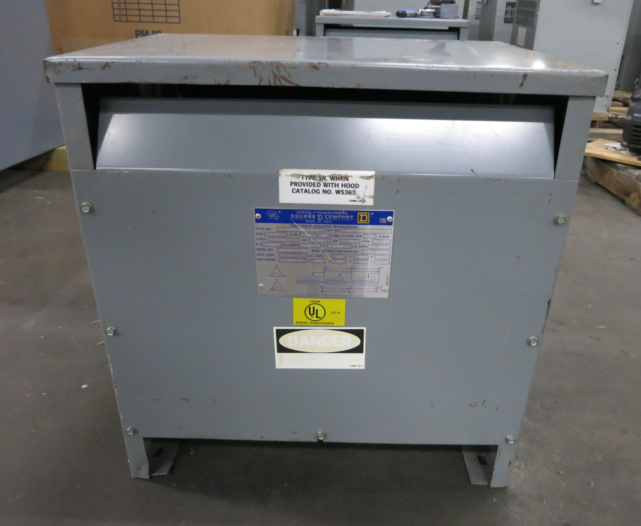 Square D 15 kVA 600 Delta to 240 Delta V 3PH Transformer 15T10H 600V - 240V (DW7488-1)