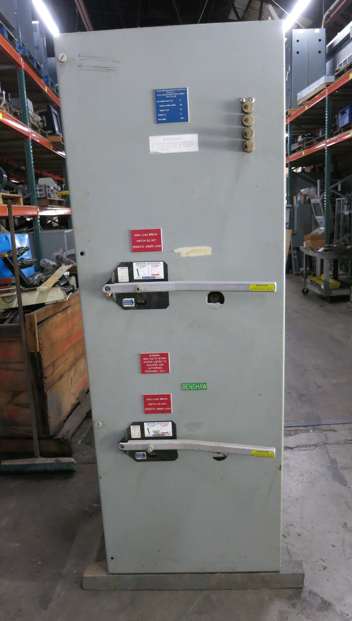 Pringle 1200A 600V Double Throw Manual Transfer Switch Pressure Contact 1200 Amp (DW7503-1)