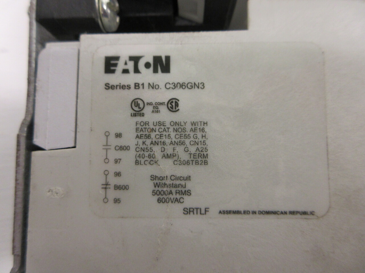 Eaton Cutler Hammer AN16DN0 Size 1 Starter 10HP 120V Coil w/ C306GN3 + Heaters (AH0720-2)