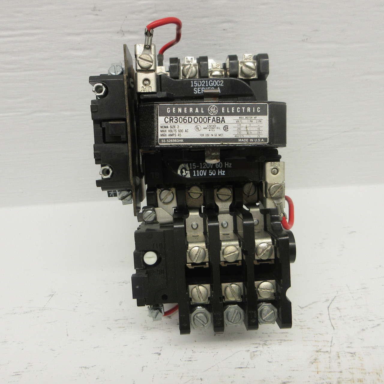 GE CR306D000FABA Size 2 Motor Starter 600VAC 45A 120V Coil 25HP CR306DOOOFABA 3P (AH0724-1)