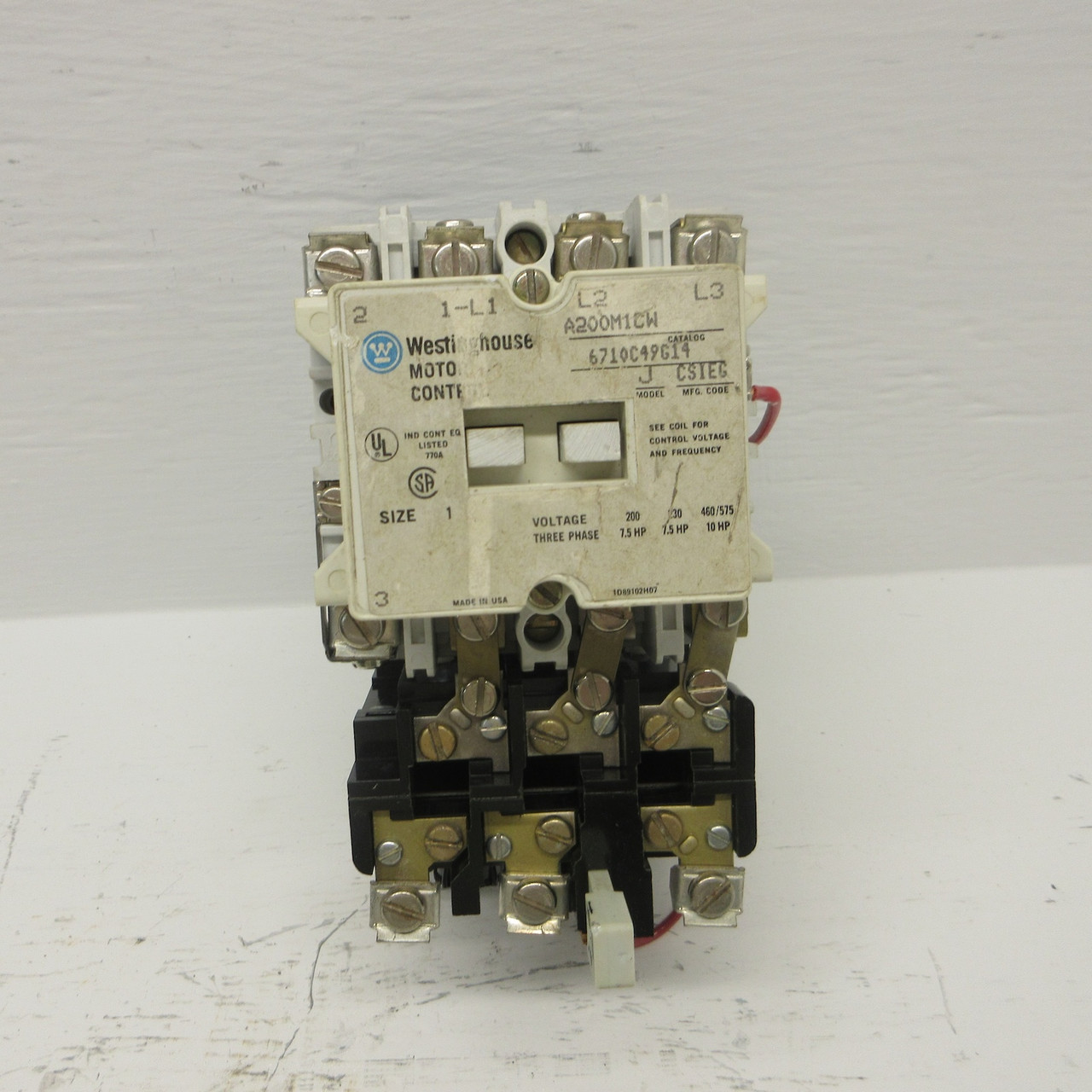 Westinghouse A200M1CW Size 1 Motor Starter 120V Coil 10HP Model J 460/575V A200 (AH0723-1)