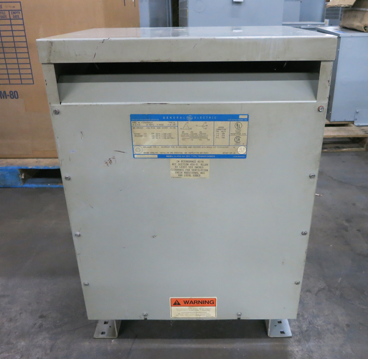 GE 45 kVA 575 Delta to 230Y/133 V 3PH Dry Type Transformer 9T23B4004G27 575V 230 (DW7511-1)