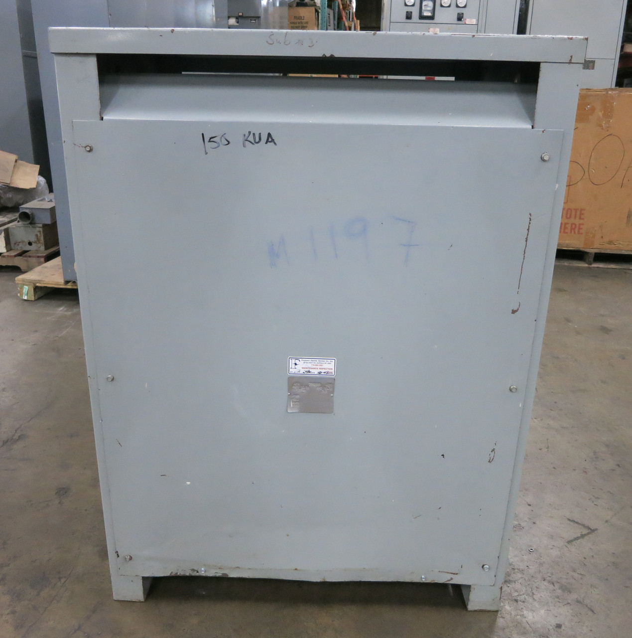 Westinghouse 150 kVA 4160 Delta to 240 Delta V 3PH Transformer 4160V - 240V (DW7528-1)
