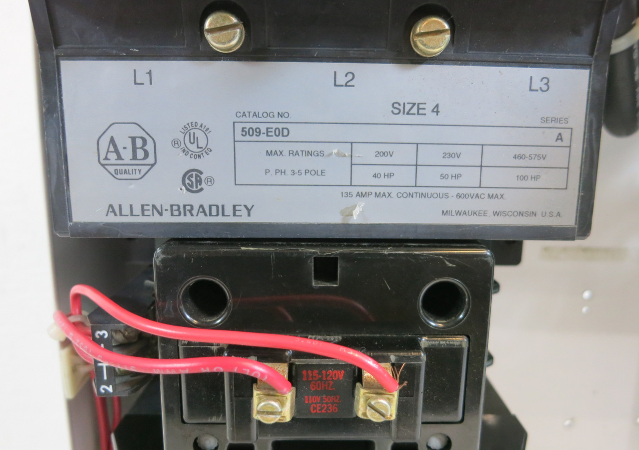 Allen Bradley 2100 Centerline Size 4 Starter 150A Breaker 26" MCC Bucket 150 Amp (BJ1047-1)