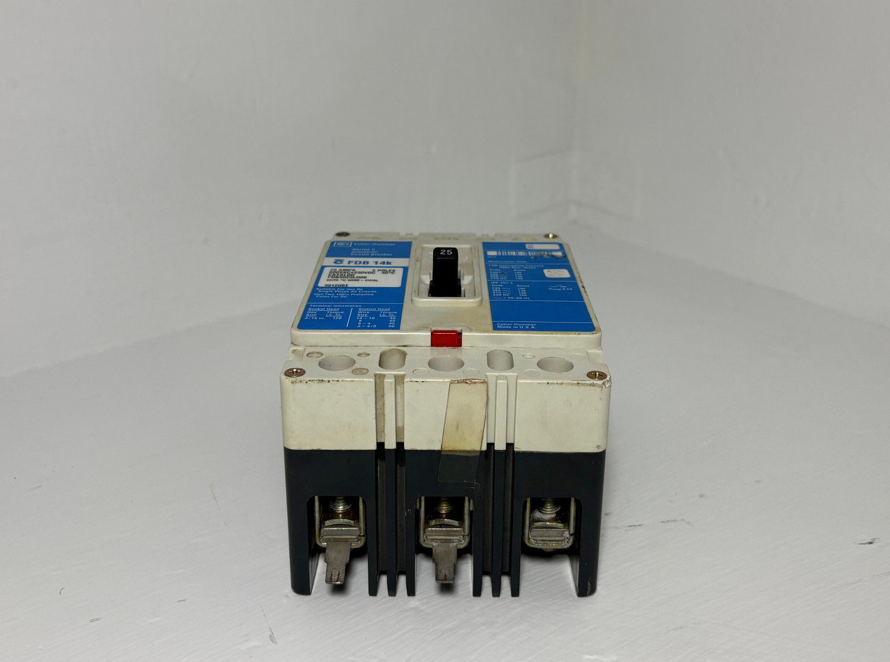 Cutler-Hammer FDB3025LD08 25A Circuit Breaker Glossy 480/600V 3P FDB3025 25 Amp (EM5653-1)