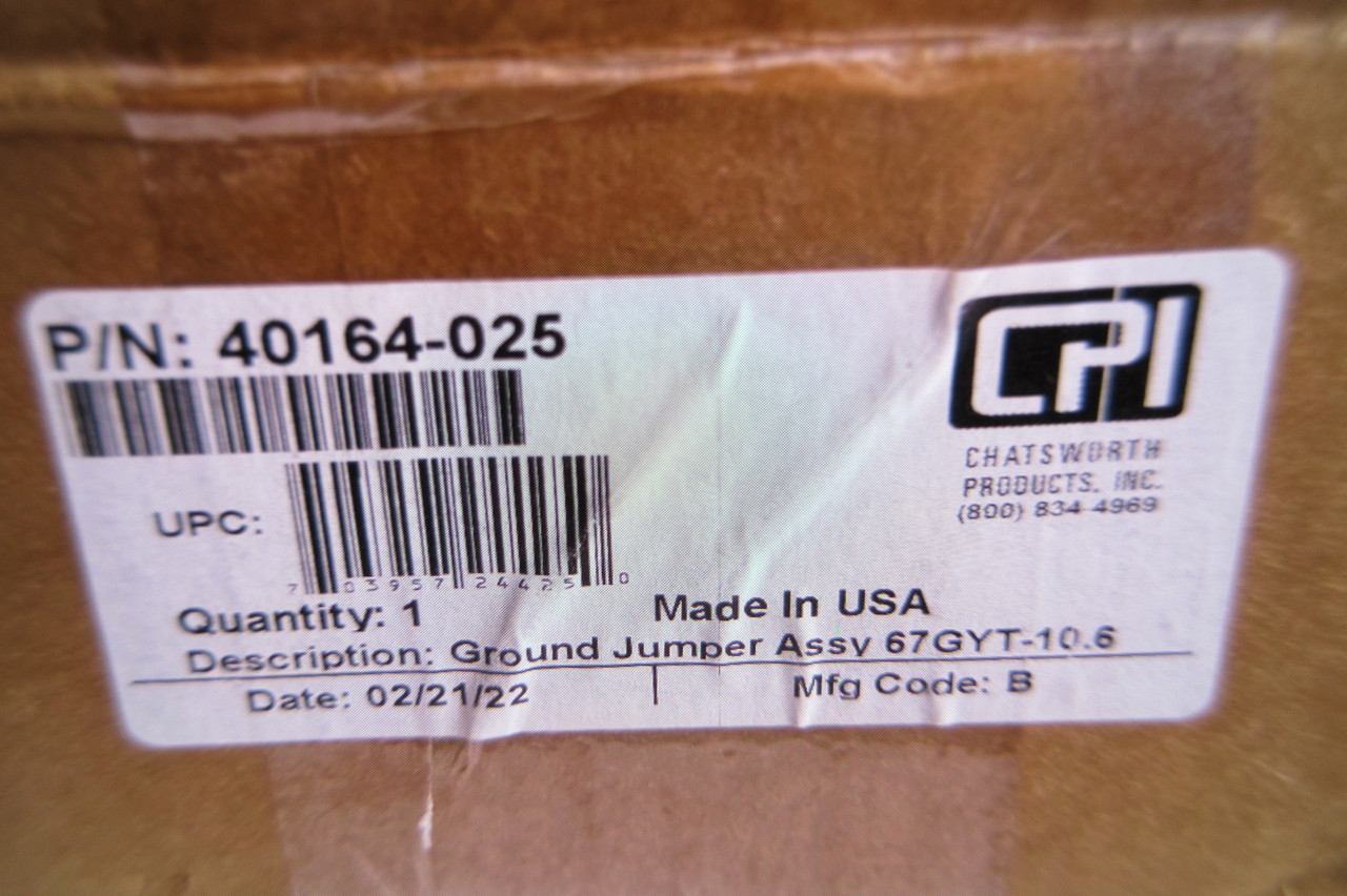 NEW CPI 40164-025 Ground Jumer Assy 11.5" Blue 6STR 67GYT-10.6 GECLB62A 11" NIB (AH0727-49)