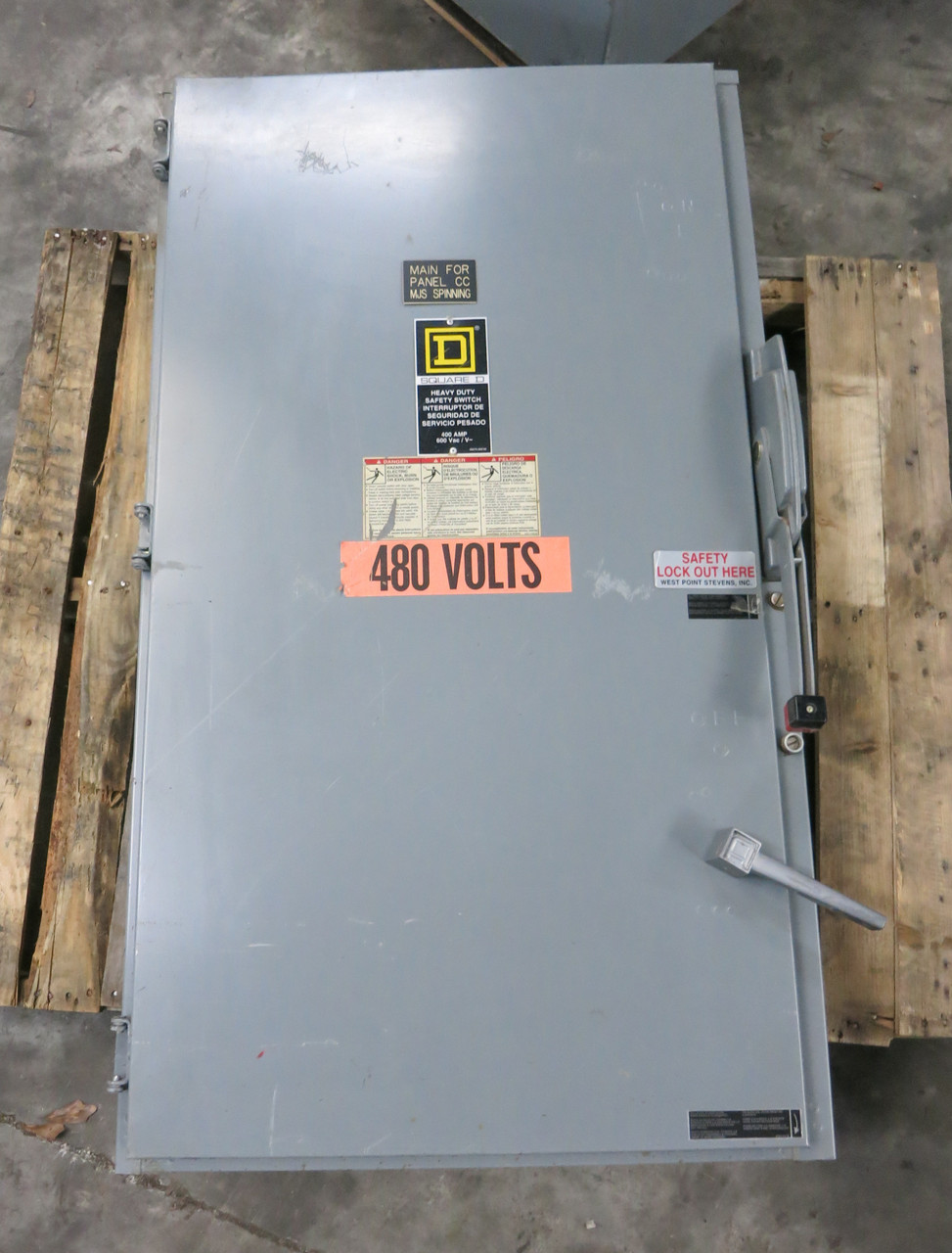 Square D H365AWK 400A 600V Fusible Safety Switch Disconnect 400 Amp H365-AWK 3R (DW7543-1)