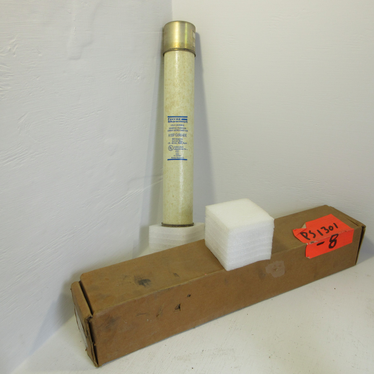 Image of NEW Ferraz Shawmut A155F1D0R0-65E General Purpose Fuse 65E Amp 15.5 kV CS-3 Ser