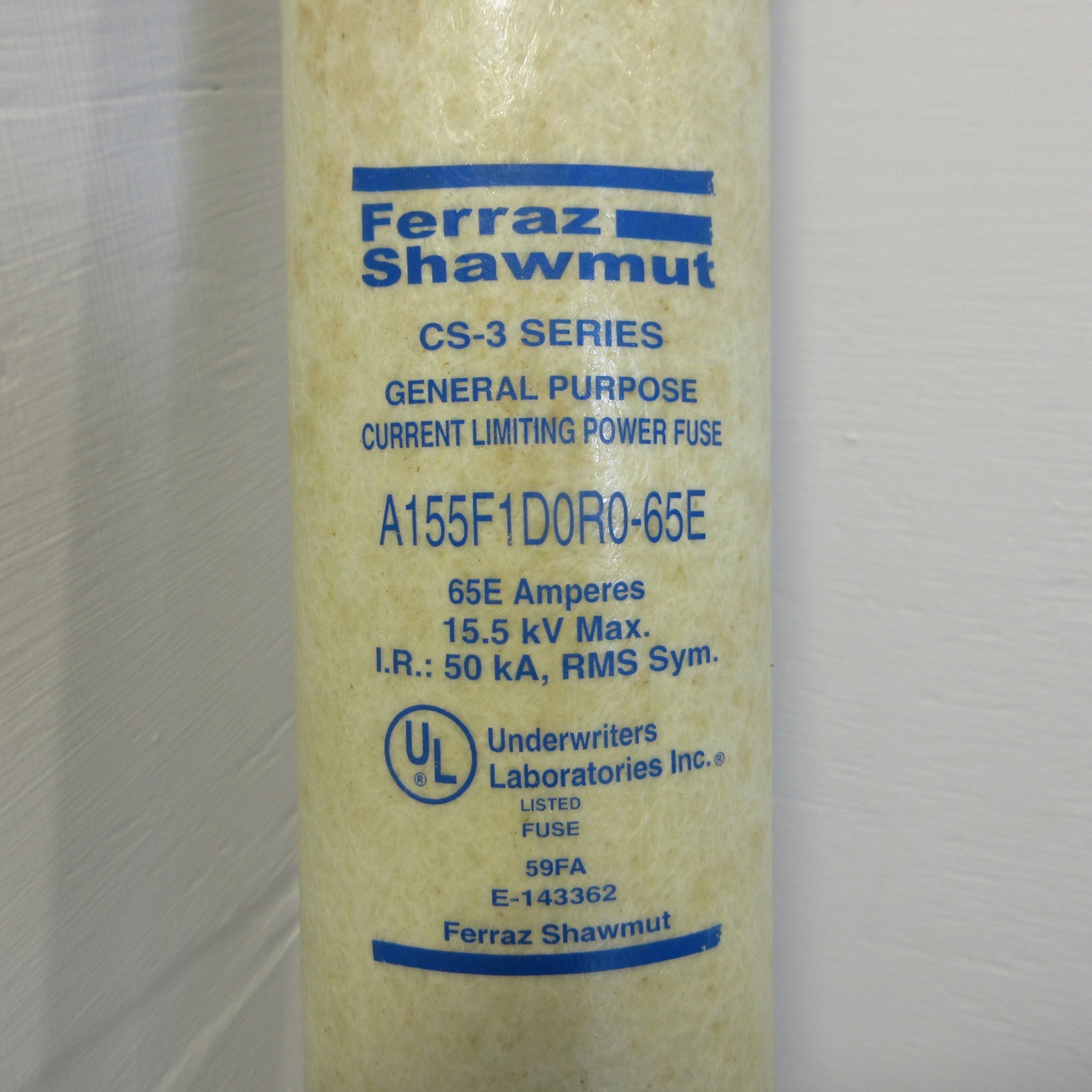 NEW Ferraz Shawmut A155F1D0R0-65E General Purpose Fuse 65E Amp 15.5 kV CS-3 Ser (AH0733-8)