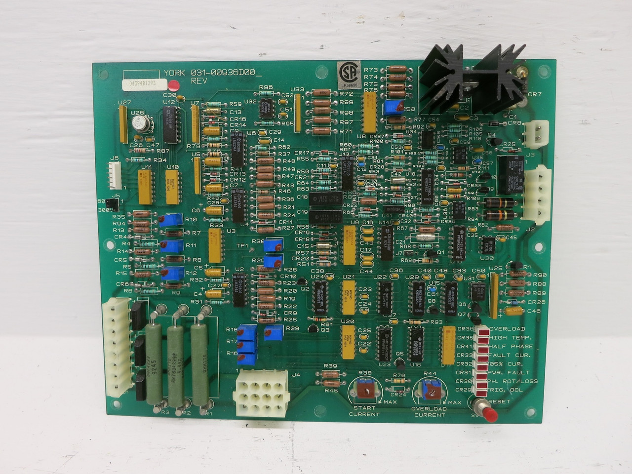York 031-00936D002 Chiller Logic Control Board 03100936D002 PCB 031-00936D (DW7558-1)