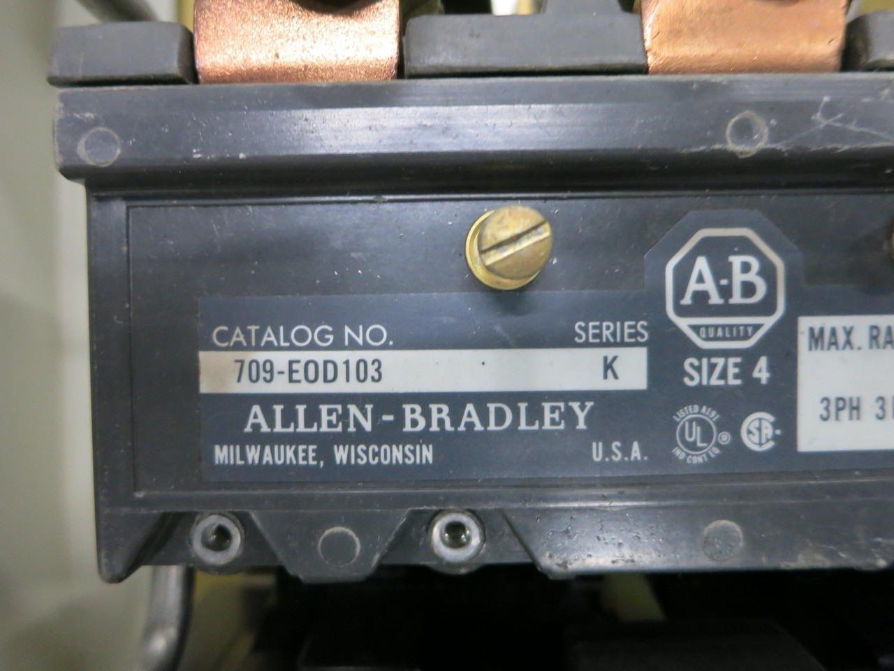 Allen Bradley Size 4 Starter 225A Breaker Combination Combo Box 709-EOD103 225 (DW7565-1)