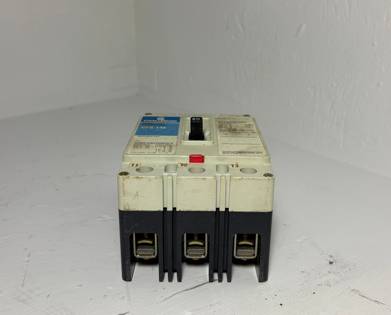 Challenger CFS3080L 80A Circuit Breaker 480/600V 3P CFS 14k CFS3080 80 Amp (EM5664-1)
