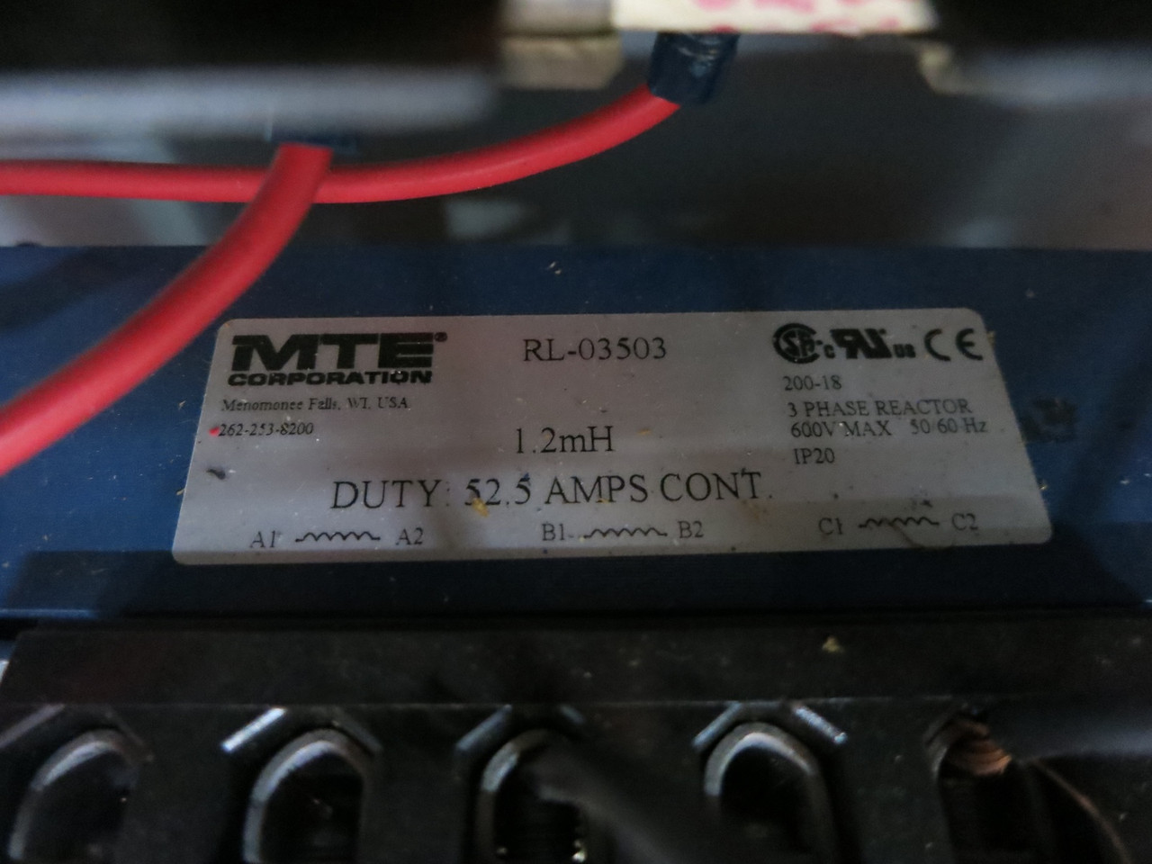 Flowserve AY56930B KW941 Pump Power Monitor w Enclosed MTE RL-03503 Line Reactor (DW7572-1)