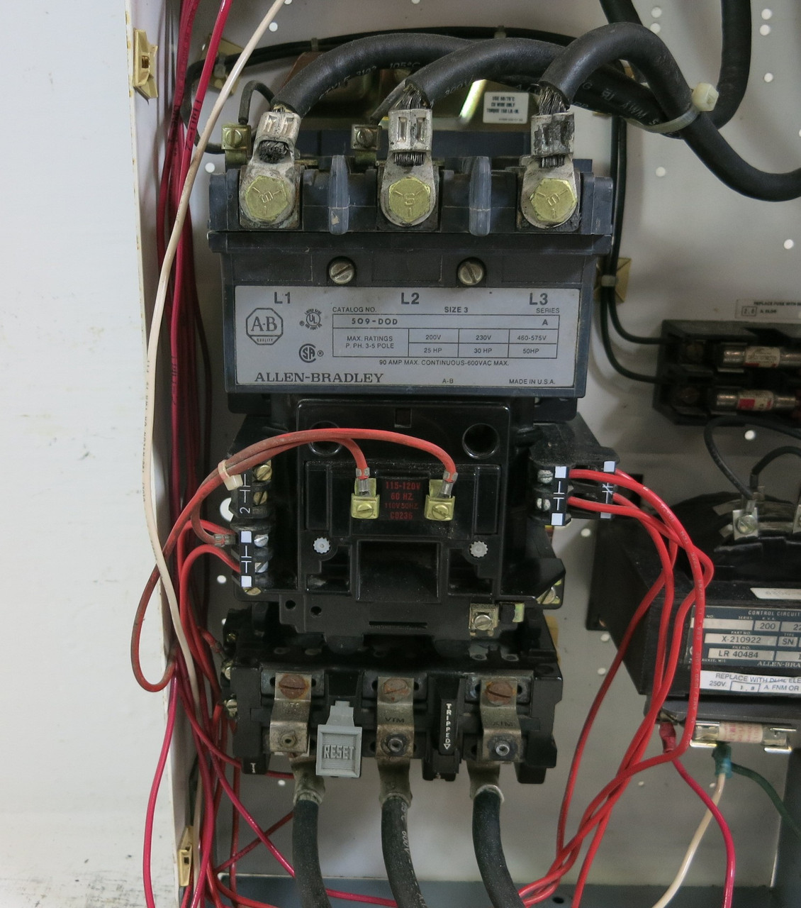 Allen Bradley 2100 Centerline Size 3 Starter 60A Fusible 33"  MCC Bucket 509-DOD (BJ1049-4)