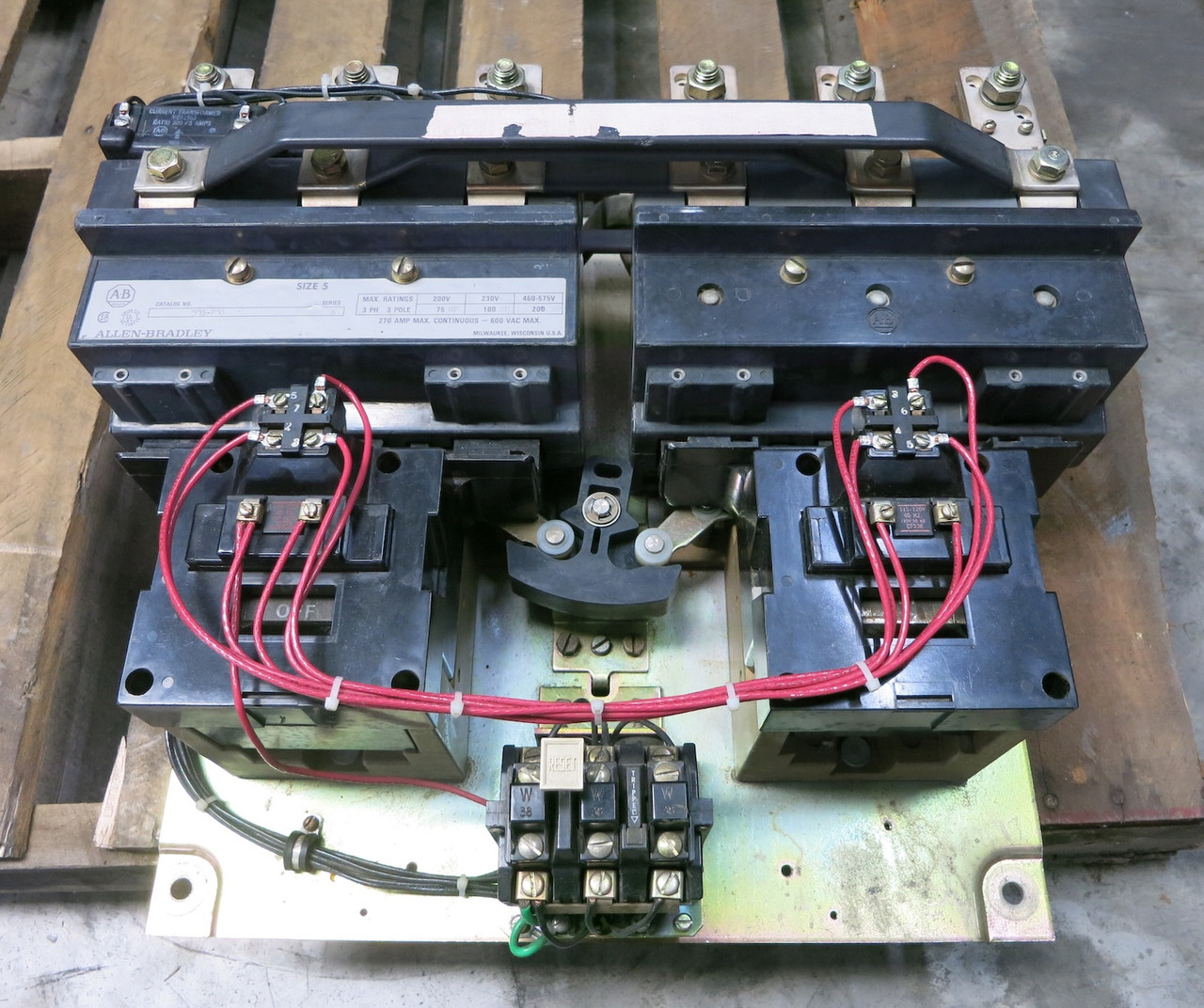 Allen Bradley 505-FOD Size 5 Reversing Motor Starter 120V Coil 200 HP 505-F0D (DW7590-1)