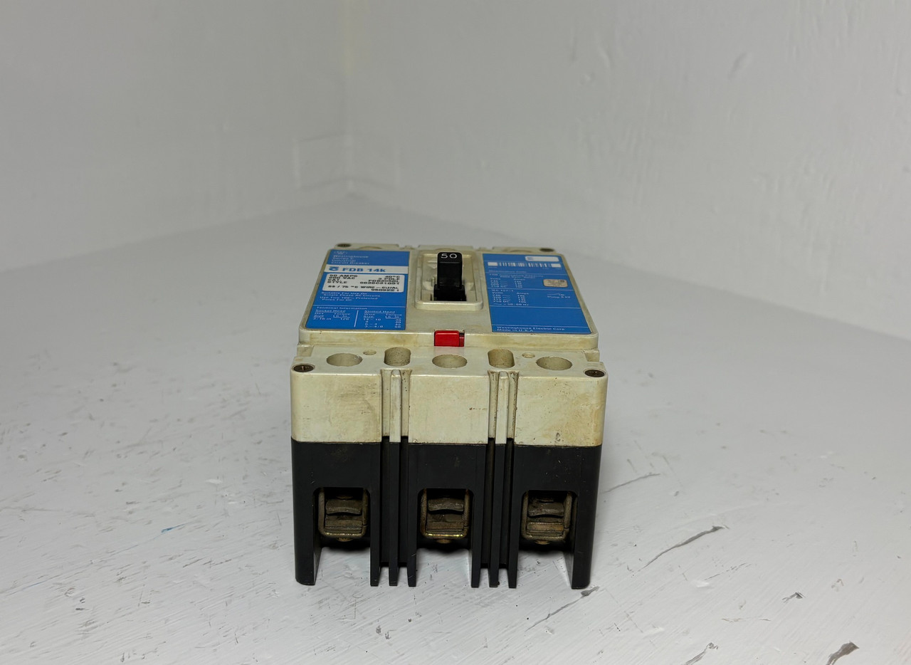 Westinghouse FDB3050L 50A Circuit Breaker Glossy Blue 480/600V 3P FDB3050 50 Amp (EM5675-2)