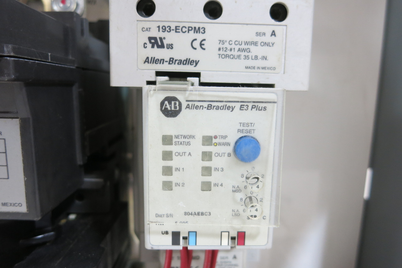Allen Bradley 2100 Centerline Size 3 Starter 100 Amp Fusible 33" MCC Bucket E3 (BJ1051-1)