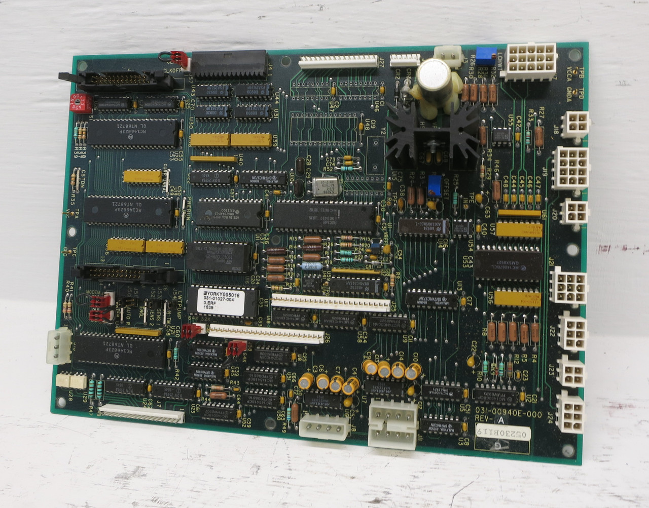 Image of York 031-00940E-000 Rev A Chiller Circuit Control Board PCB 03100940E000
