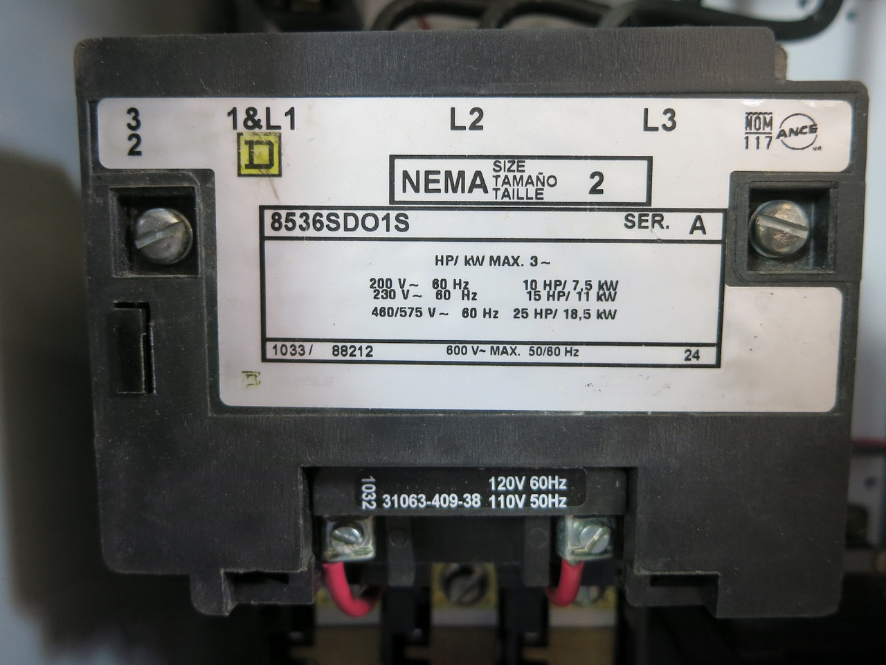 NEW Square D 60A Fused Size 2 Starter Combination Combo Box 60 Amp 8536SDO1S 3R (DW7600-1)