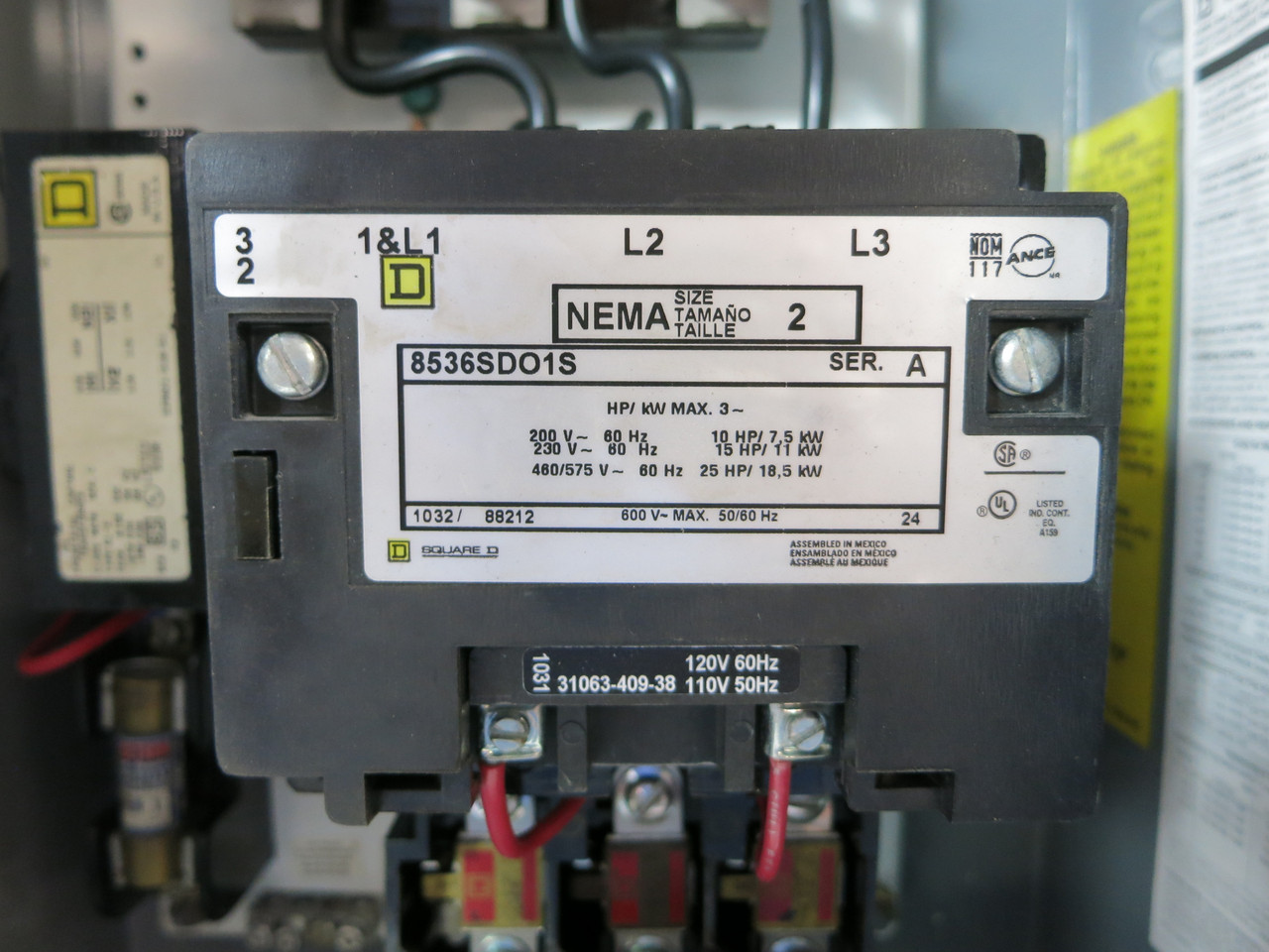 NEW Square D 60A Fused Size 2 Starter Combination Combo Box 60 Amp 8536SDO1S 12 (DW7601-1)