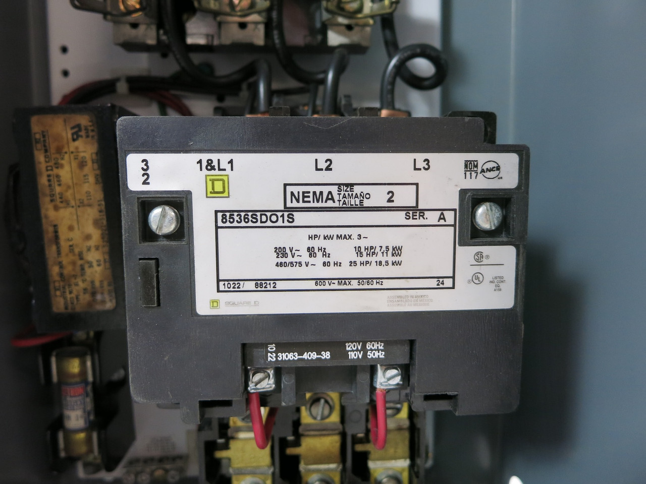 Square D 60A Fusible Size 2 Starter Combination Box 60 Amp Combo 8536SDO1S 8538 (DW7599-1)